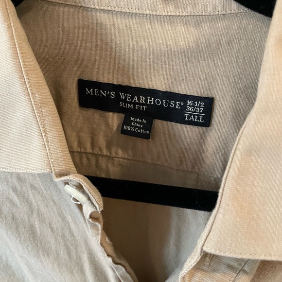 Shirts Mens Wearhouse Creamcolored Dress Shirt Slim Fit Tall Poshmark